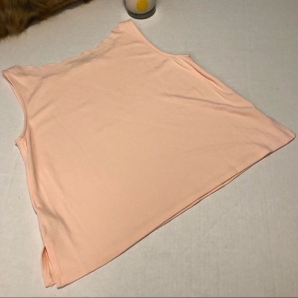 Anthropologie Eri + Ali Peach Scallop Tank Top - Picture 3 of 5